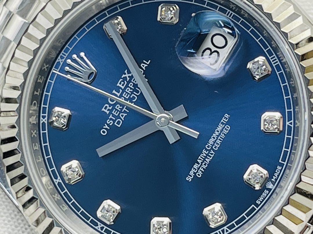 Lusso economico
 Rolex Datejust Orologio da Polso Blu Platino Lucidatura