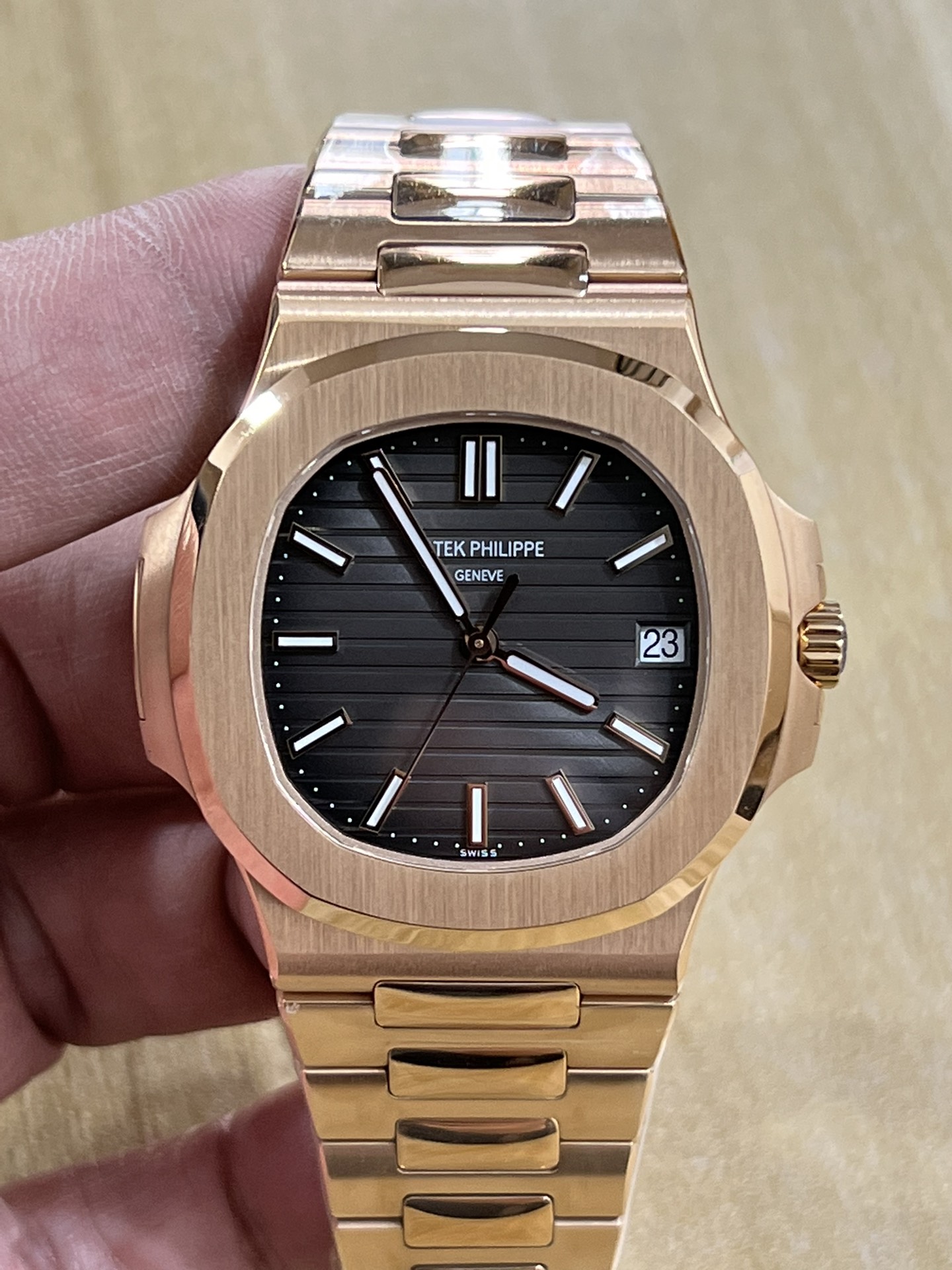 NO:142841,3K Nautilus Rose Gold, Patek Philippe, Patek Philippe198609093K鹦鹉螺玫瑰金,百达翡丽,patek philippe,Watch
