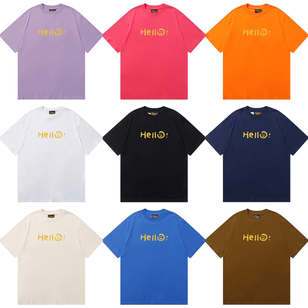 D014 9 colores 2023SS Camiseta de algodón puro de corte holgado y estilo urbano con estampado de cara sonriente drew y …