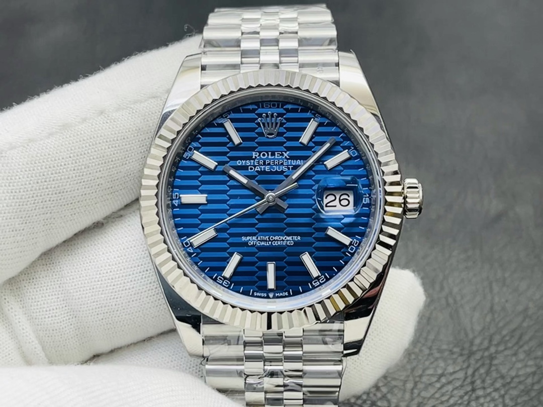 Rolex Datejust Watch Blue Platinum Polishing