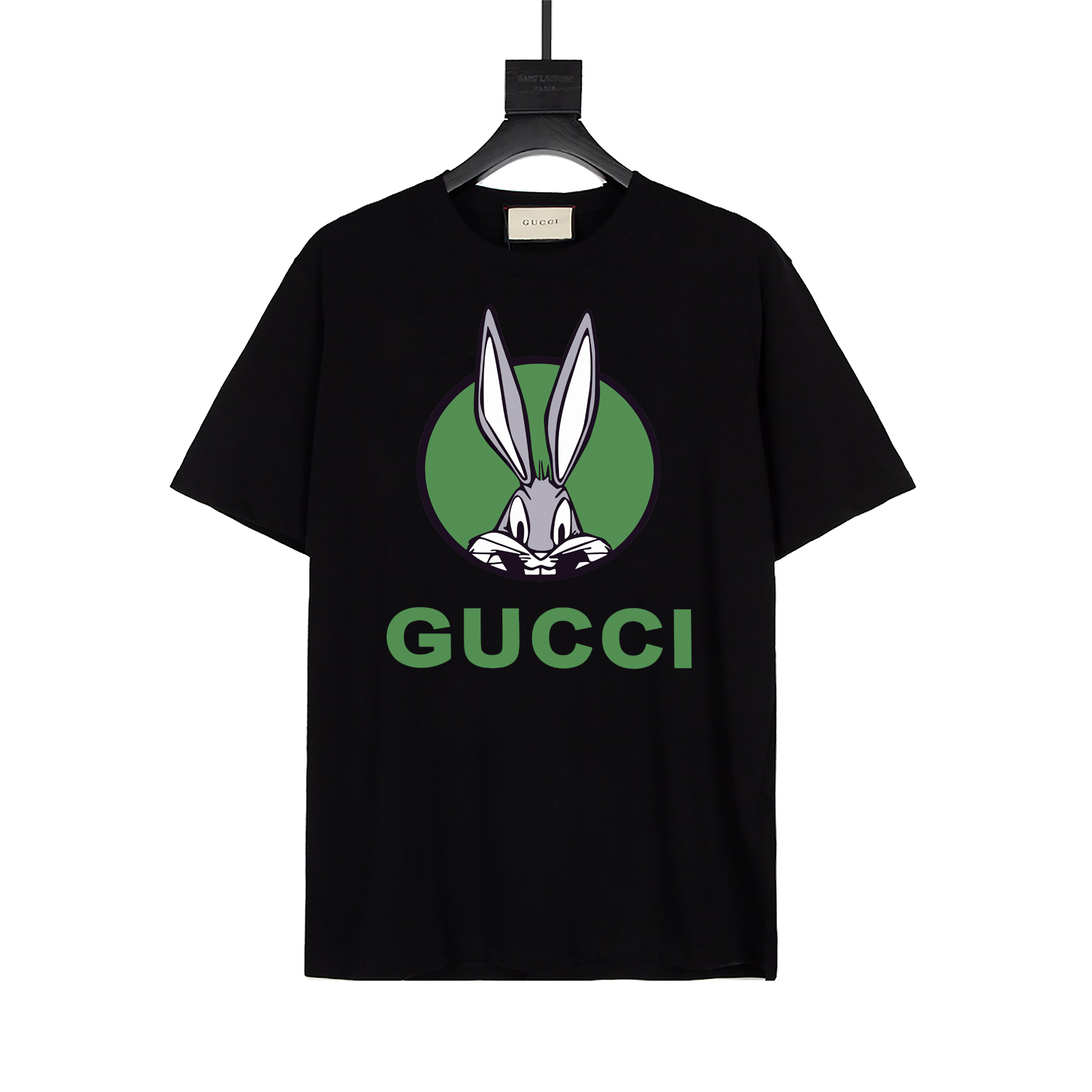 Gucci 20ss nueva colección, serie limitada del Año del Conejo, camiseta de cuello redondo con logo de letras, tela de a…