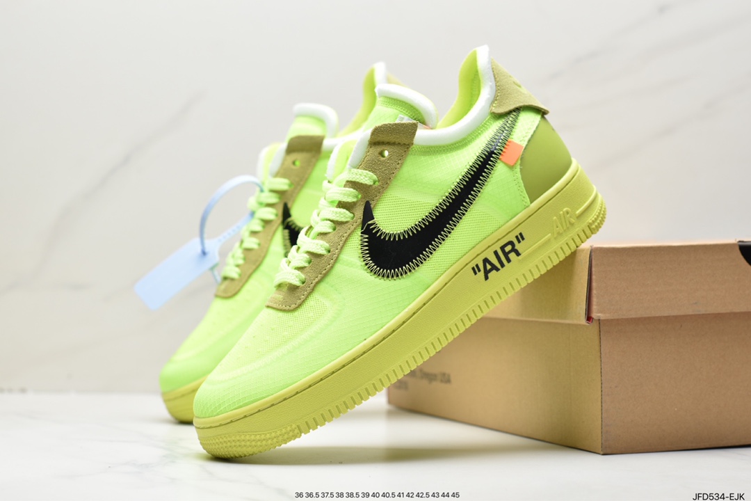 170 夺人眼球Off-White x Nike Air Force 1 Low ”Volt” 2.0空军一号AO4606-700