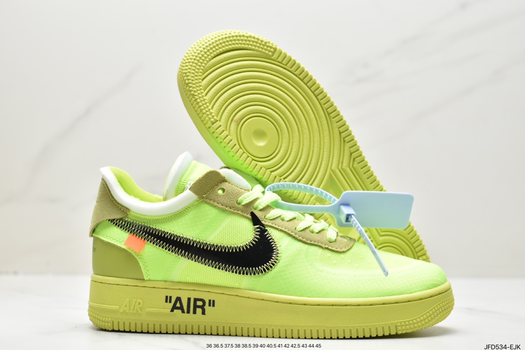 170 夺人眼球Off-White x Nike Air Force 1 Low ”Volt” 2.0空军一号AO4606-700