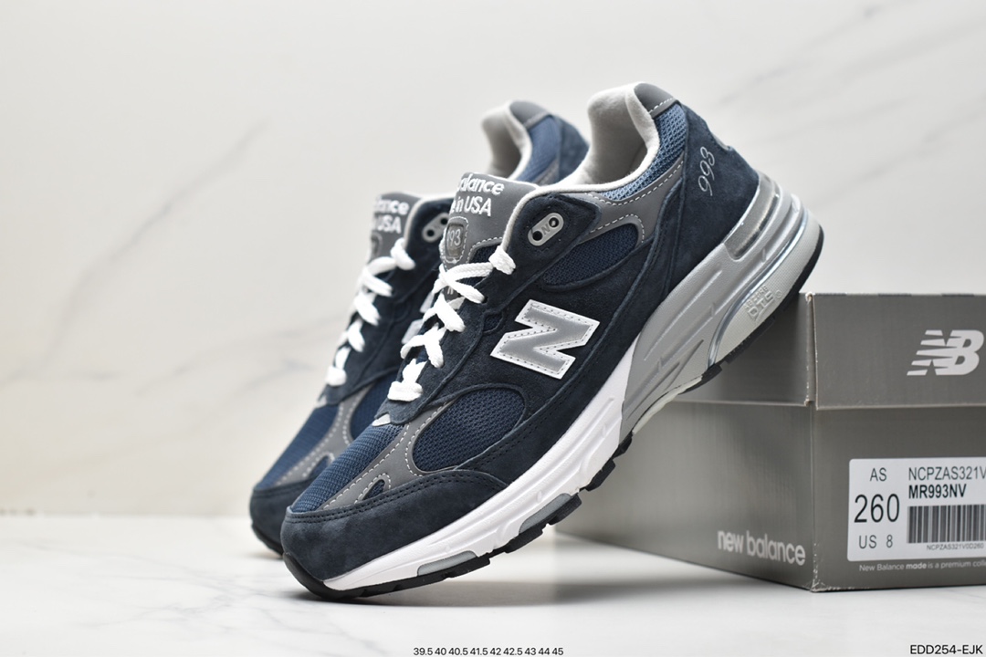 New BalanceNB Made in USA MR993 series of American-made running shoes ”Navy Blue Gray Silver” MR993NV