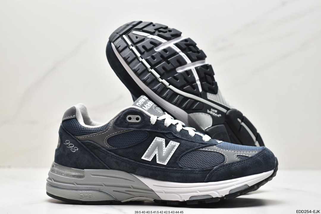 New BalanceNB Made in USA MR993 series of American-made running shoes ”Navy Blue Gray Silver” MR993NV