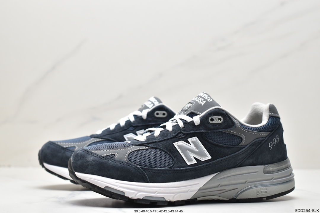 New BalanceNB Made in USA MR993 series of American-made running shoes ”Navy Blue Gray Silver” MR993NV