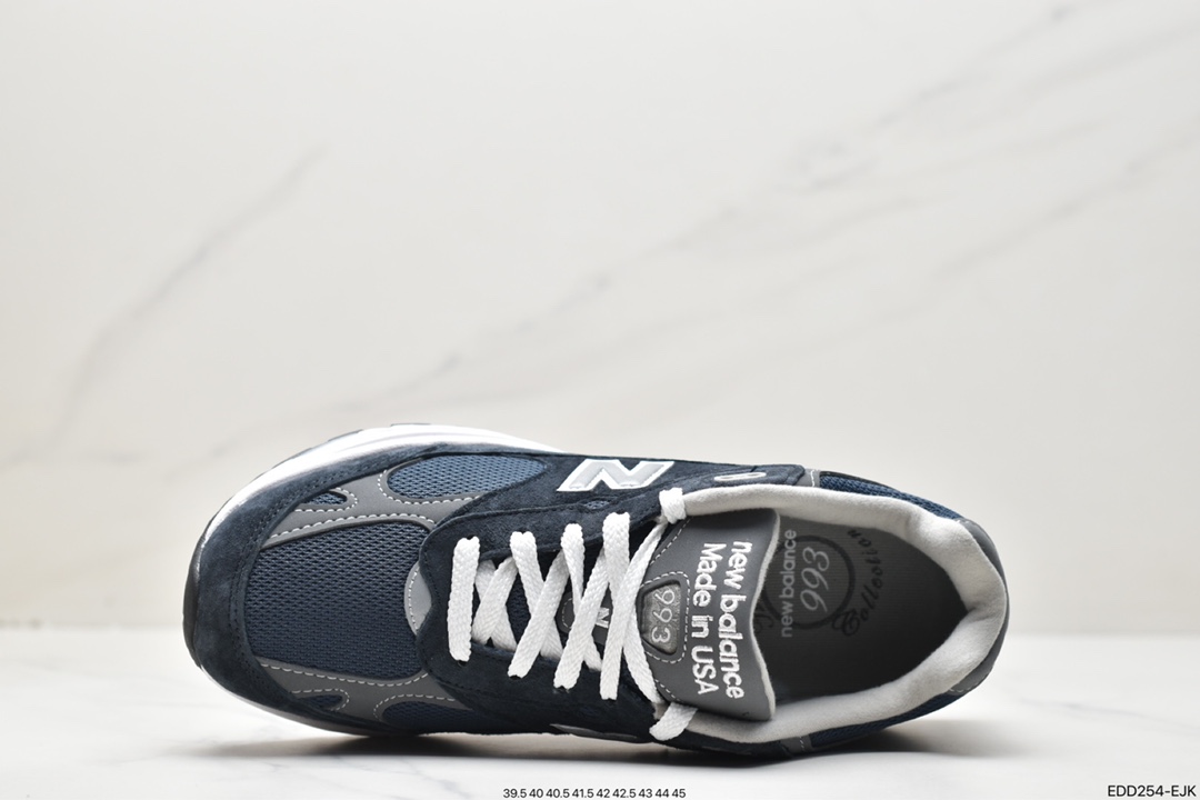 New BalanceNB Made in USA MR993 series of American-made running shoes ”Navy Blue Gray Silver” MR993NV