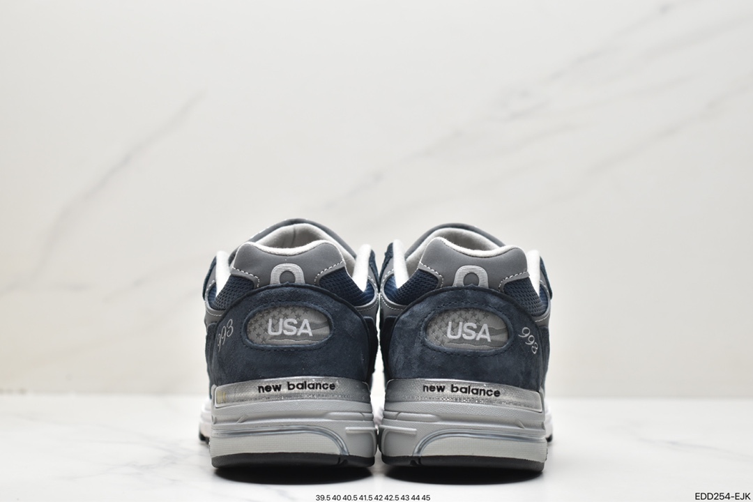 New BalanceNB Made in USA MR993 series of American-made running shoes ”Navy Blue Gray Silver” MR993NV