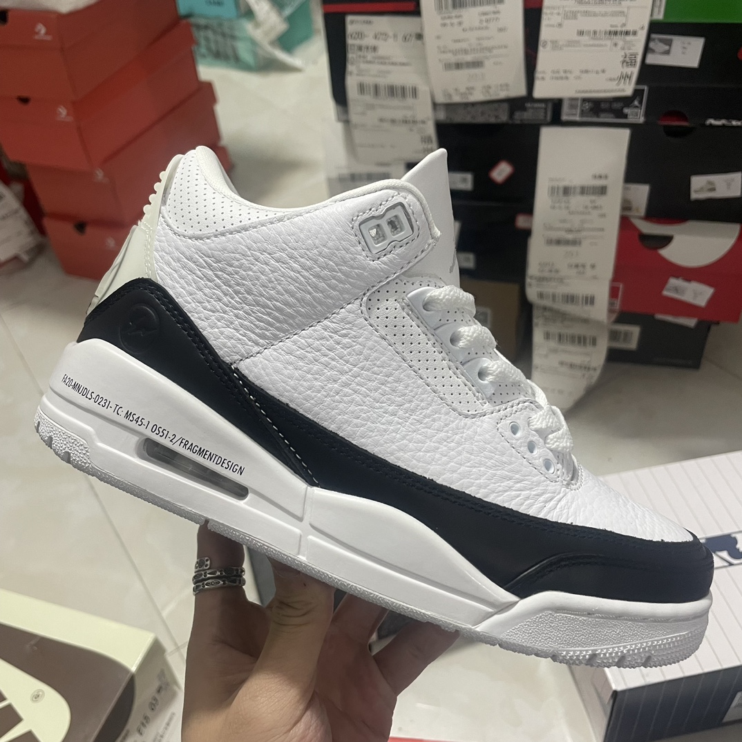 Top-level aj3 blanco y negro rayo zapatos de mujer, envío real
