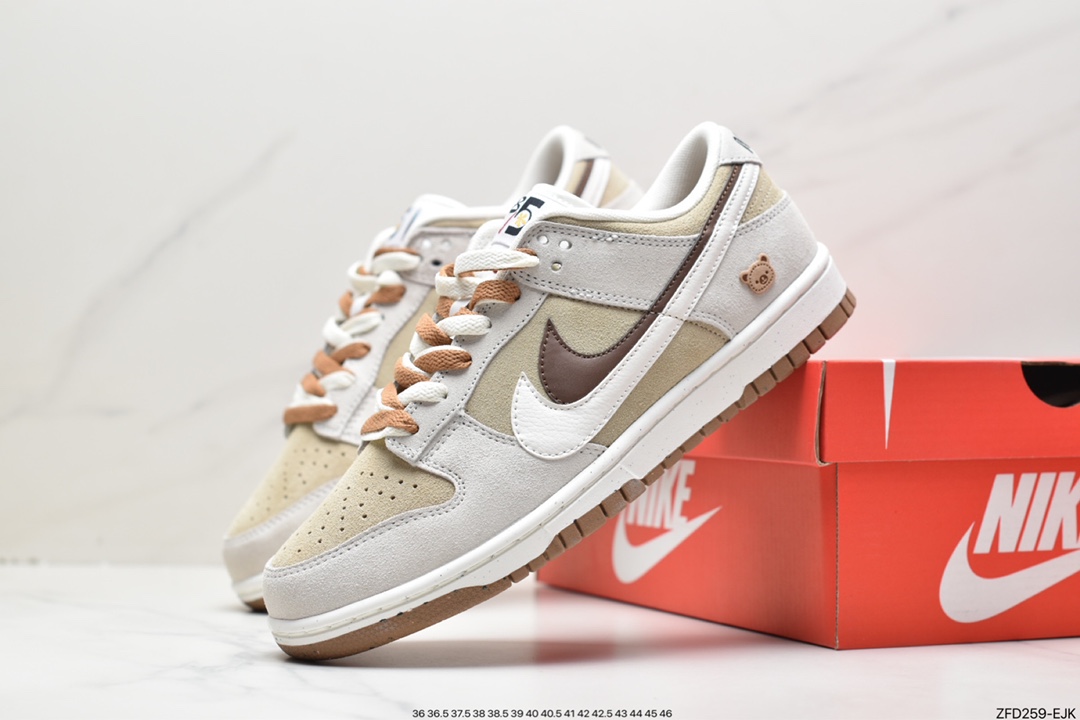 280 SB Dunk Low SE”85 Double Swoosh/Grey/Brown Bear”扣篮系列低帮DO9457-100