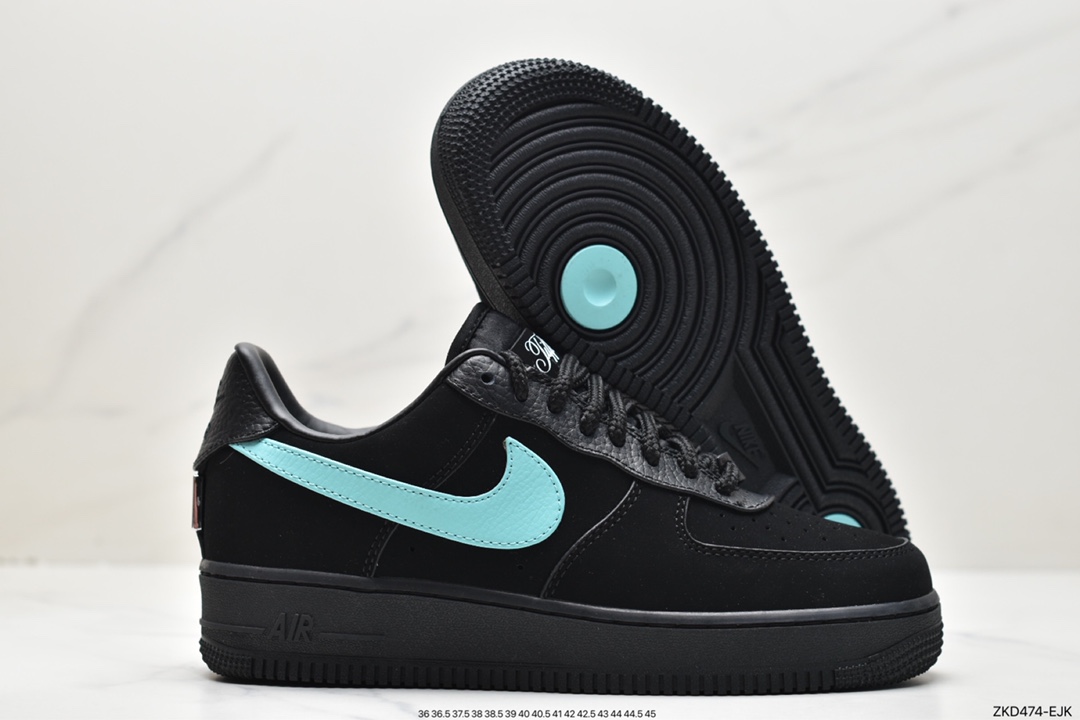 270 iffany & Co. x Nike Air Force 1 Low SP”1837”空军一号经典低帮百搭休闲运动板鞋“联名黑蒂芙尼蓝”DZ1382-001