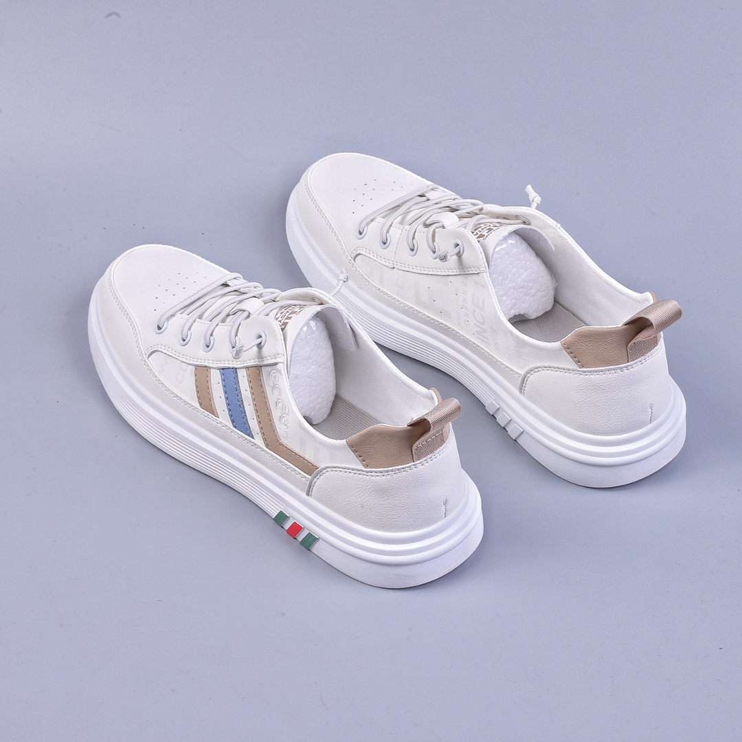 ECCO lace-up casual sneakers Danish light luxury brand star Huang Jingyu's same style casual shoes