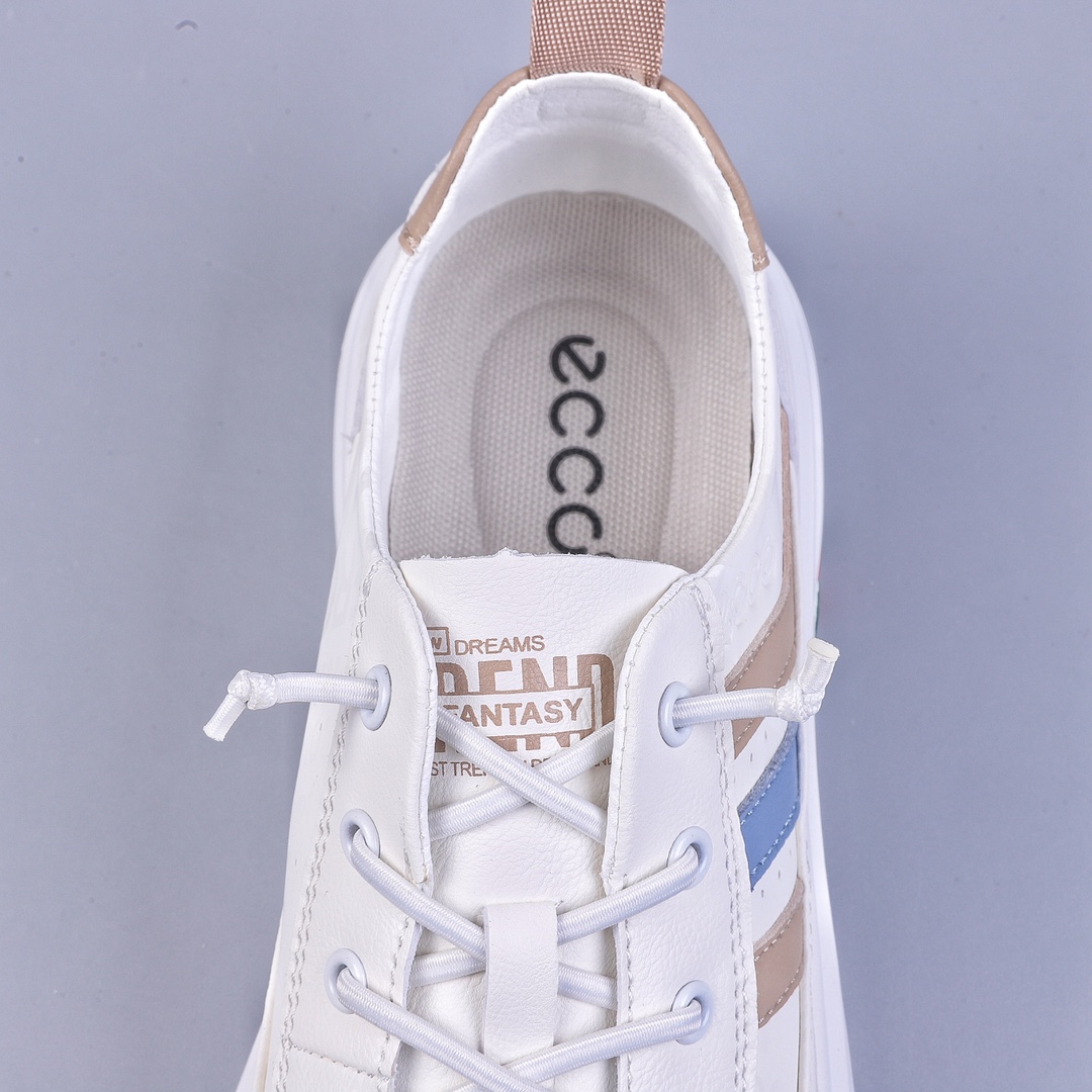 ECCO lace-up casual sneakers Danish light luxury brand star Huang Jingyu's same style casual shoes