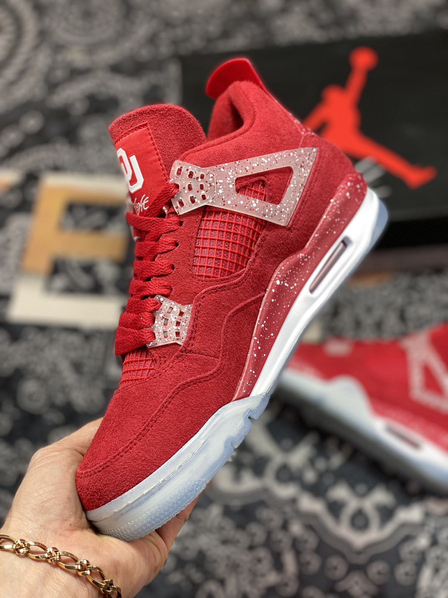 320  S版 Air Jordan 4 Retro 大红麂皮乔丹篮球鞋系列 AJ4-904282&CT8527-600
