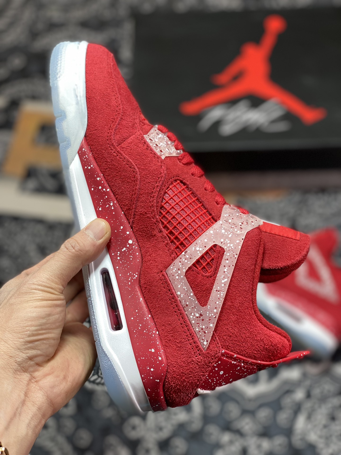 320  S版 Air Jordan 4 Retro 大红麂皮乔丹篮球鞋系列 AJ4-904282&CT8527-600