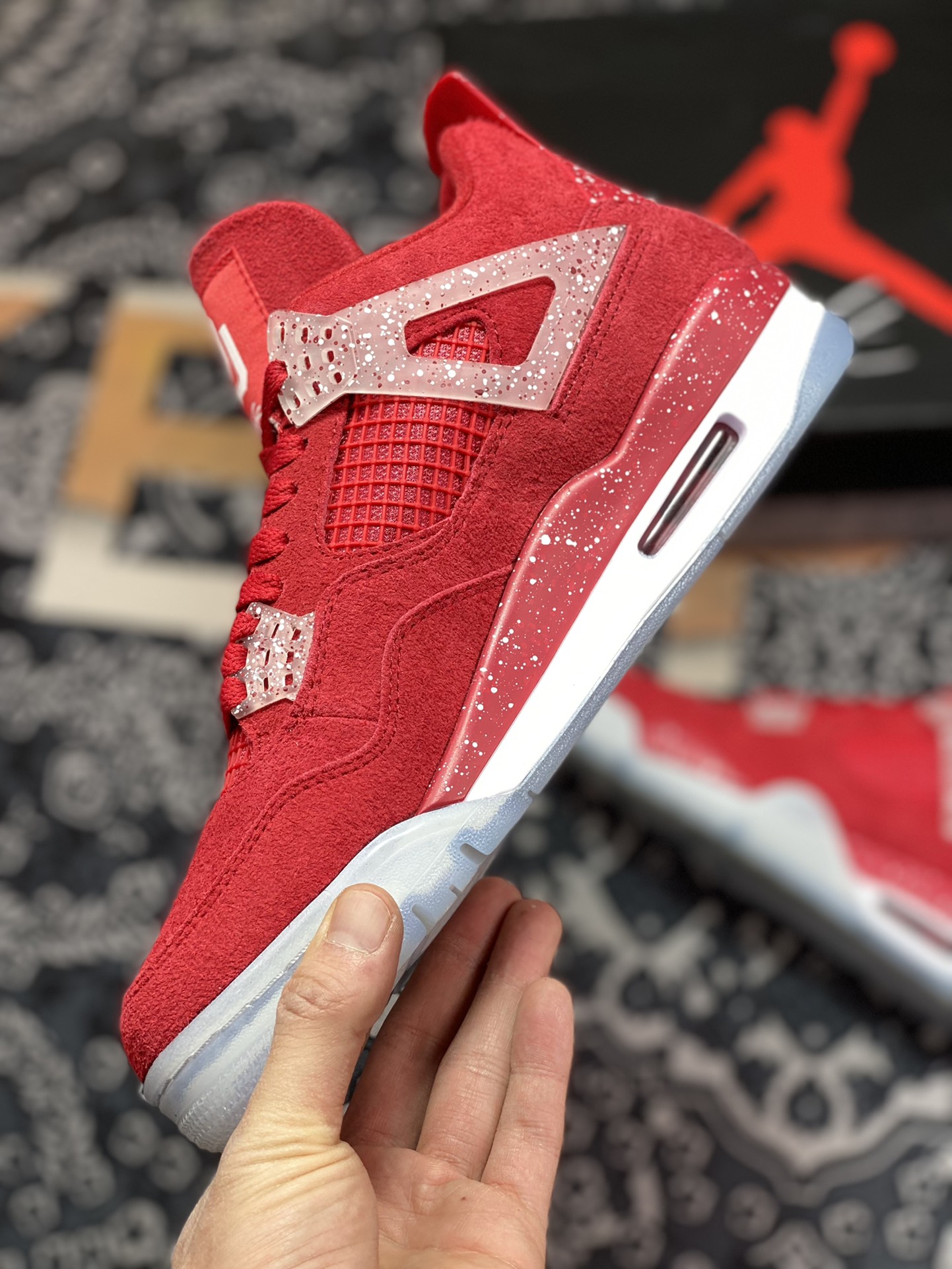 320  S版 Air Jordan 4 Retro 大红麂皮乔丹篮球鞋系列 AJ4-904282&CT8527-600