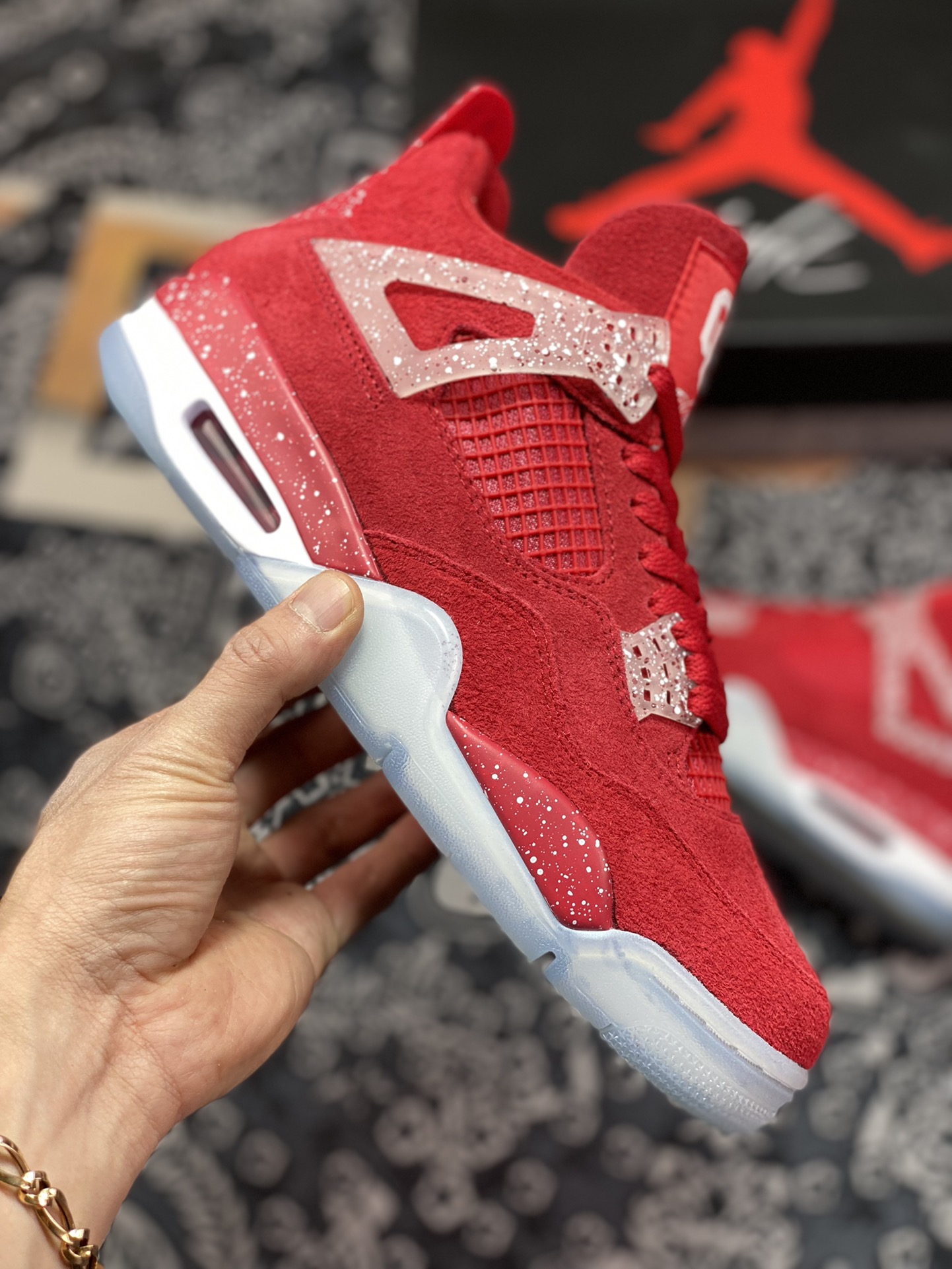 320  S版 Air Jordan 4 Retro 大红麂皮乔丹篮球鞋系列 AJ4-904282&CT8527-600