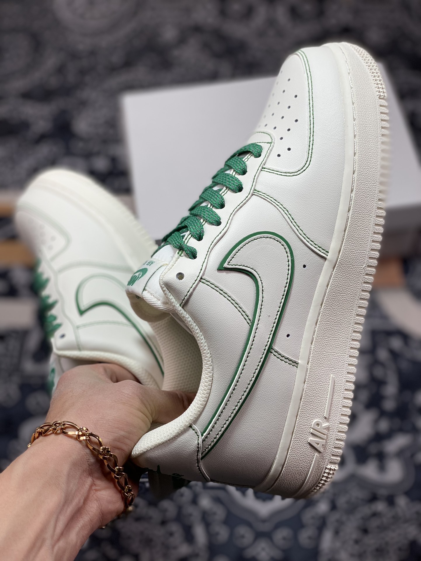 220  Nike Air Force 1'07 Low”Milk White/Green”空军一号板鞋“皮革米白深绿车线”315122-505