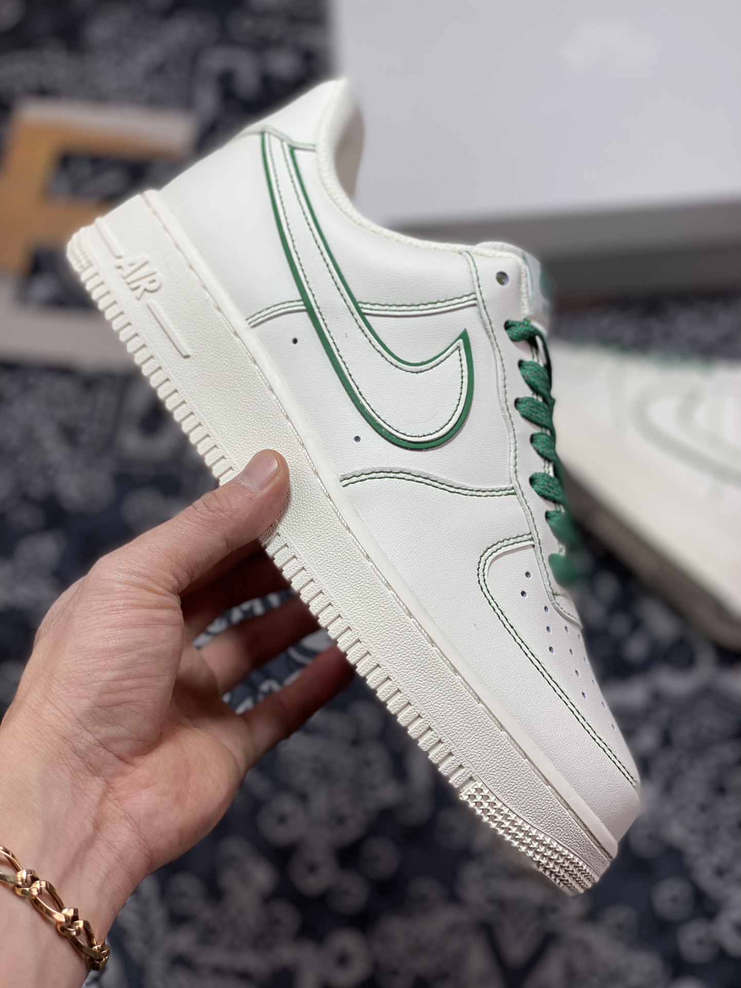 220  Nike Air Force 1'07 Low”Milk White/Green”空军一号板鞋“皮革米白深绿车线”315122-505