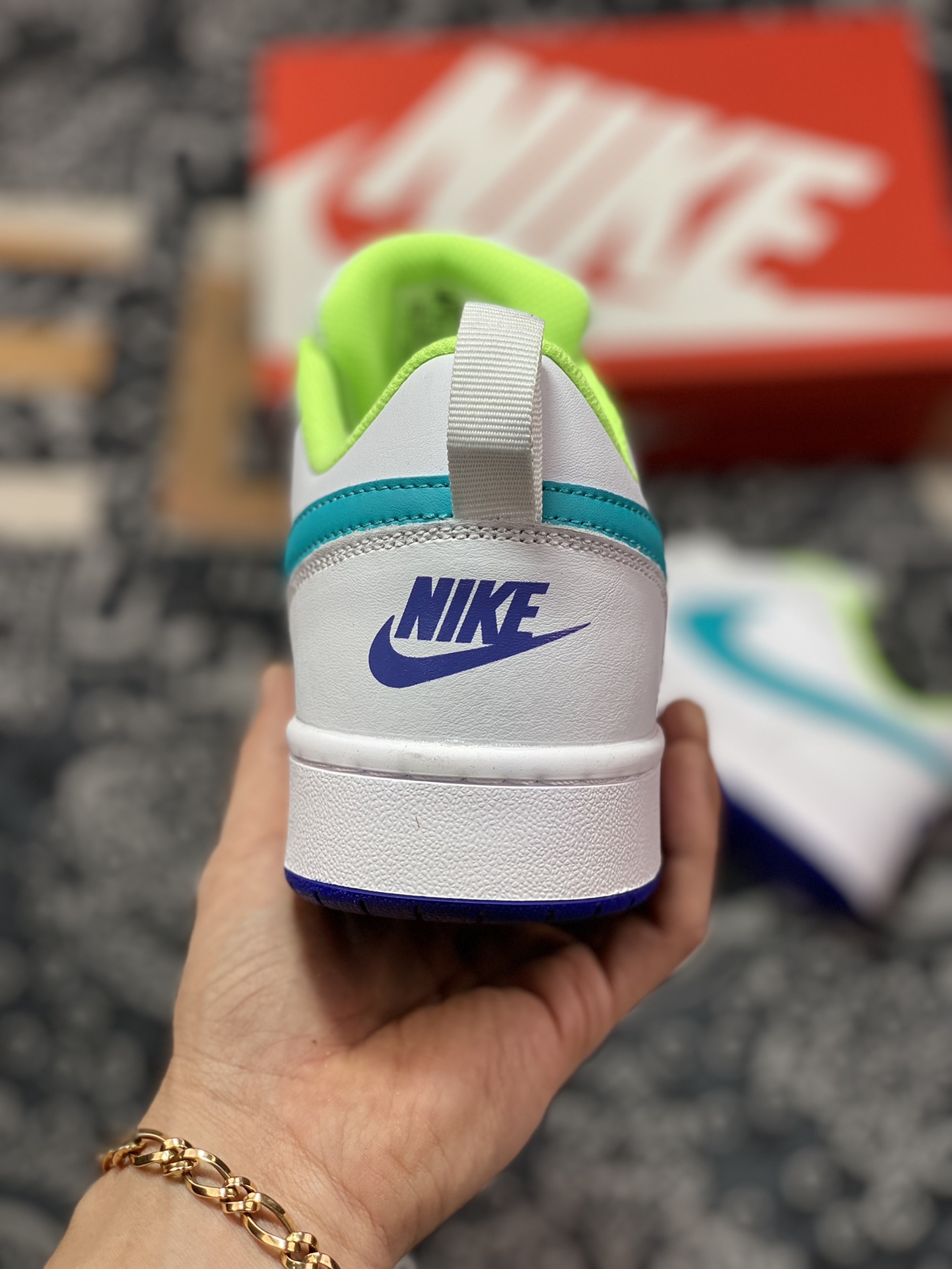 200 Nike Court Borough Low 2”White/Blue/Volt/Purple”学院系列“皮革白薄荷蓝亮绿紫”BQ5448-105