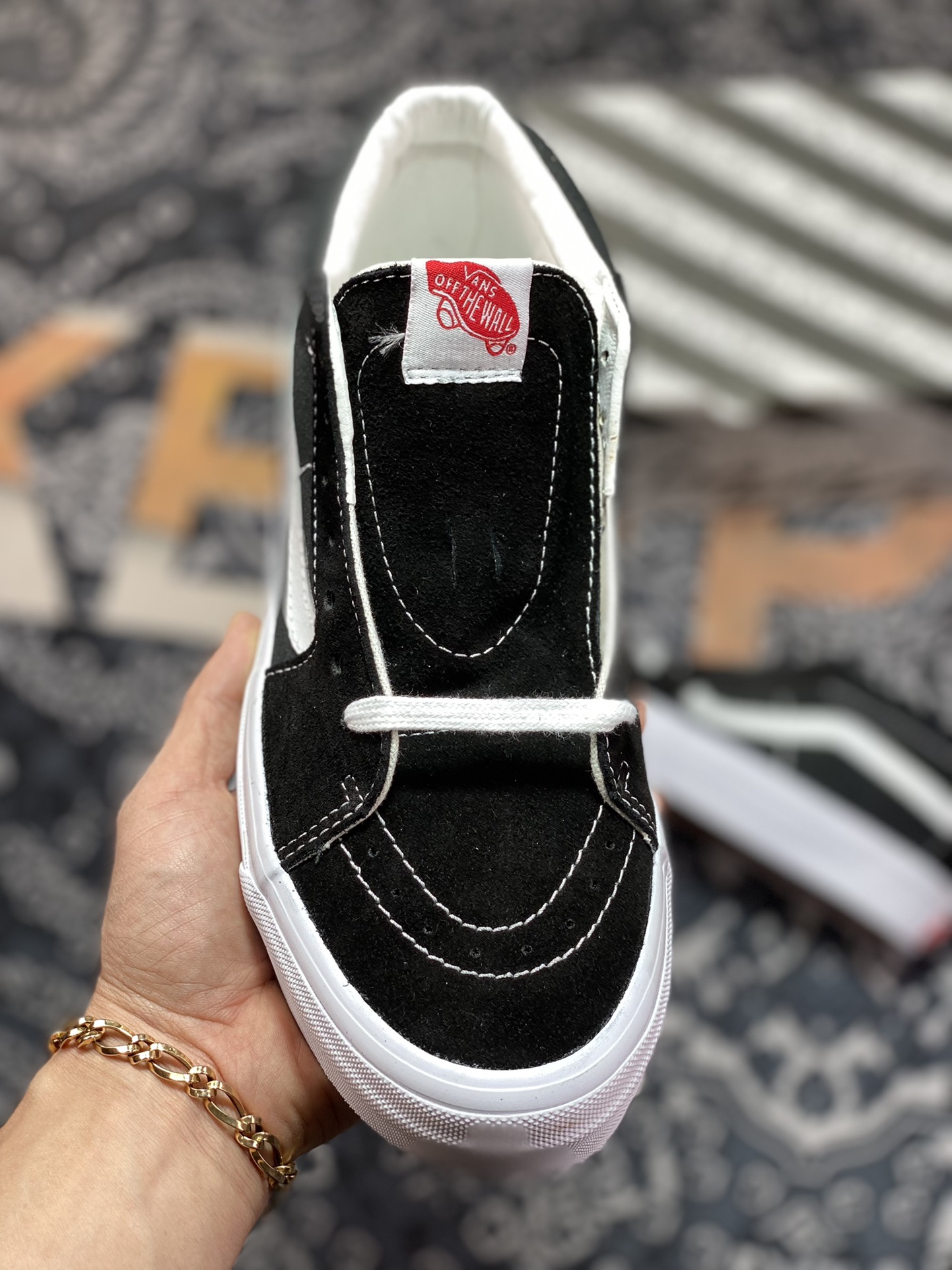 Vans Vault OG Sk8-Mid black and white mid-top Vans official high-end branch VN0A4BVCBA2