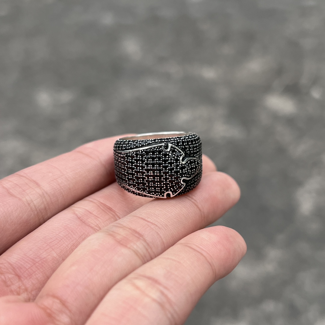 Ring, gold-plated diamond custom, 925 silver diamond custom