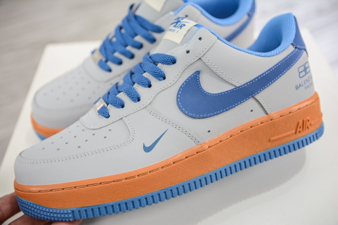 220 巴黎世家BALENCIAGA x Nike Air Force 1’07 Low”Grey/Blue”空军一号315122-012