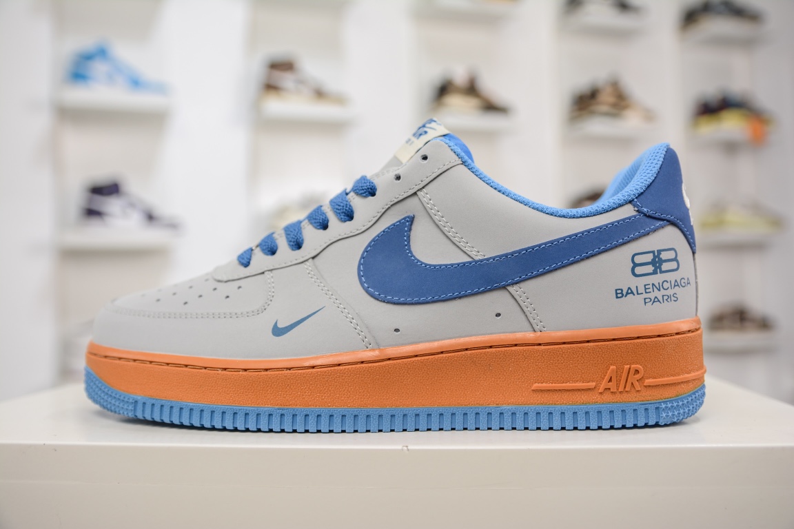 220 巴黎世家BALENCIAGA x Nike Air Force 1’07 Low”Grey/Blue”空军一号315122-012