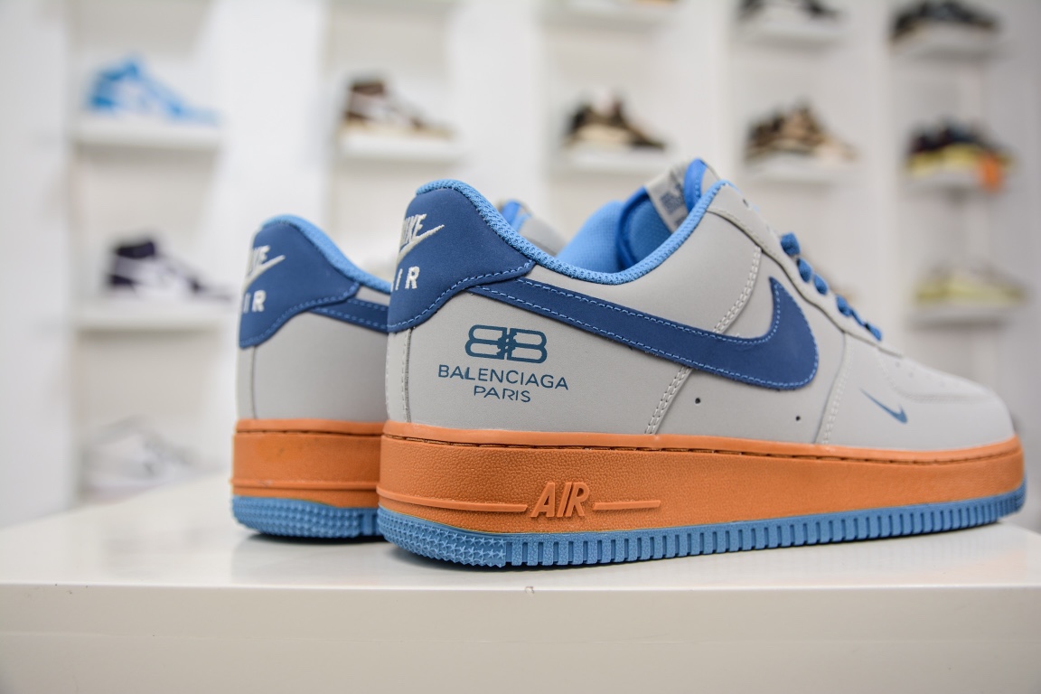 220 巴黎世家BALENCIAGA x Nike Air Force 1’07 Low”Grey/Blue”空军一号315122-012