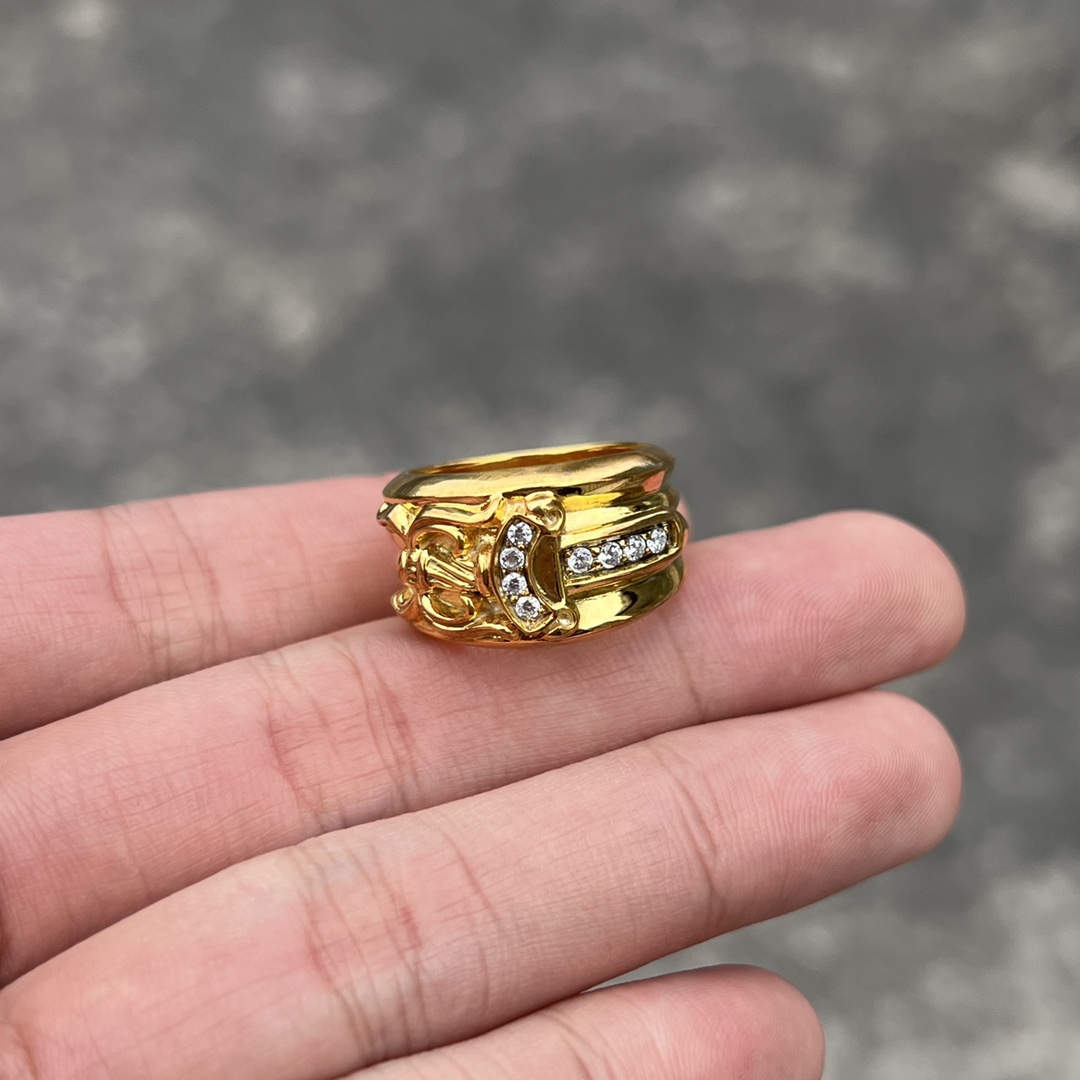 Ring, Custom Gold-Plated Diamond Setting