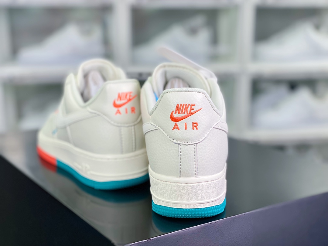 260 Air Force 1’07 QS Low”Summit White/New York Knicks/ Swooshes”空军一号经典低帮板鞋“米白蓝橙渐变迷你双钩子”CT1989-105