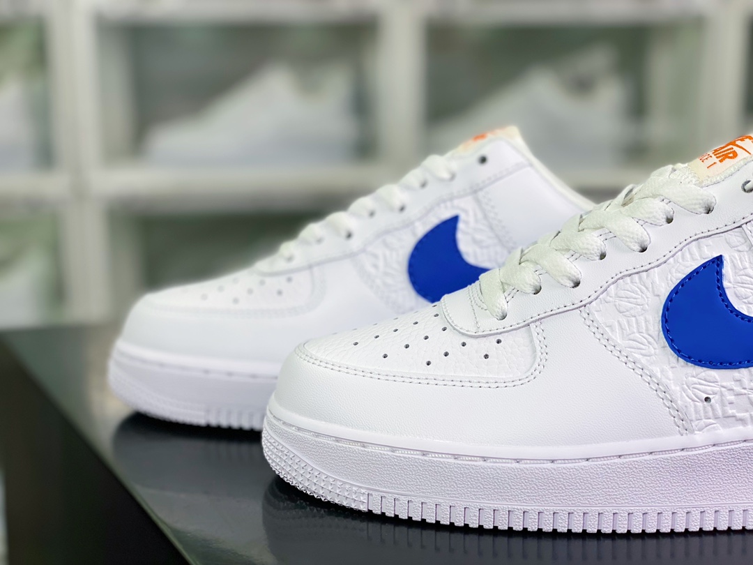 200 Air Force 1'07 Low”Royal Blue/Hoops”空军一号低帮板鞋“白压花篮球宝蓝钩子”FD0667-100