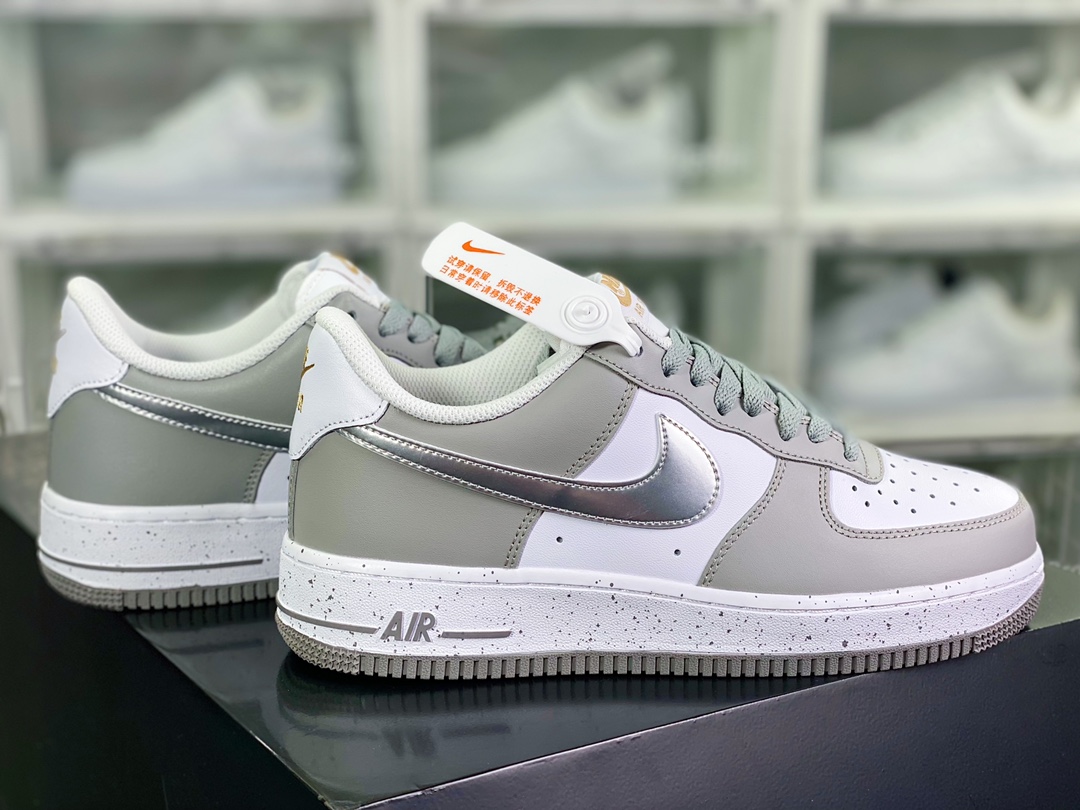 240 Air Force 1'07 Low”Soot White Silver”空军一号经典低帮“拼色烟灰白银泼墨”MK5639-889