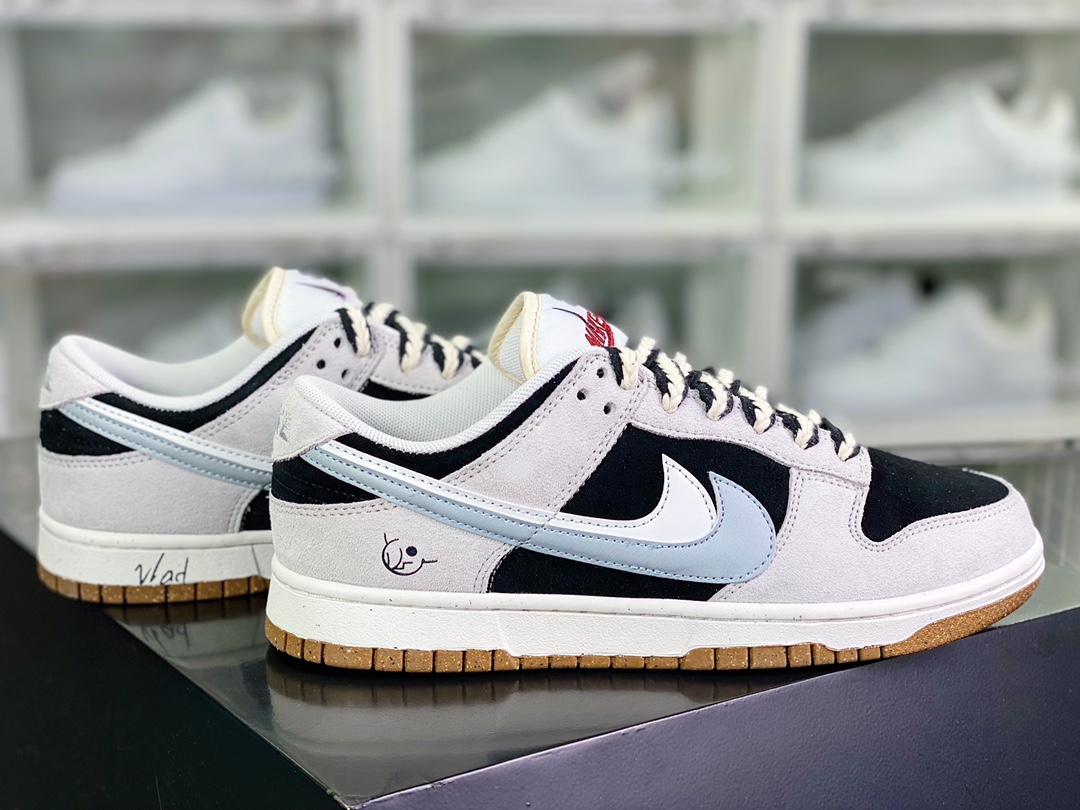220 SB Dunk Low SE”85 Grey Black”扣篮系列低帮休闲板鞋“麂皮浅灰黑白双钩”DO9457-100
