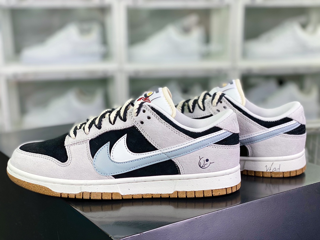220 SB Dunk Low SE”85 Grey Black”扣篮系列低帮休闲板鞋“麂皮浅灰黑白双钩”DO9457-100