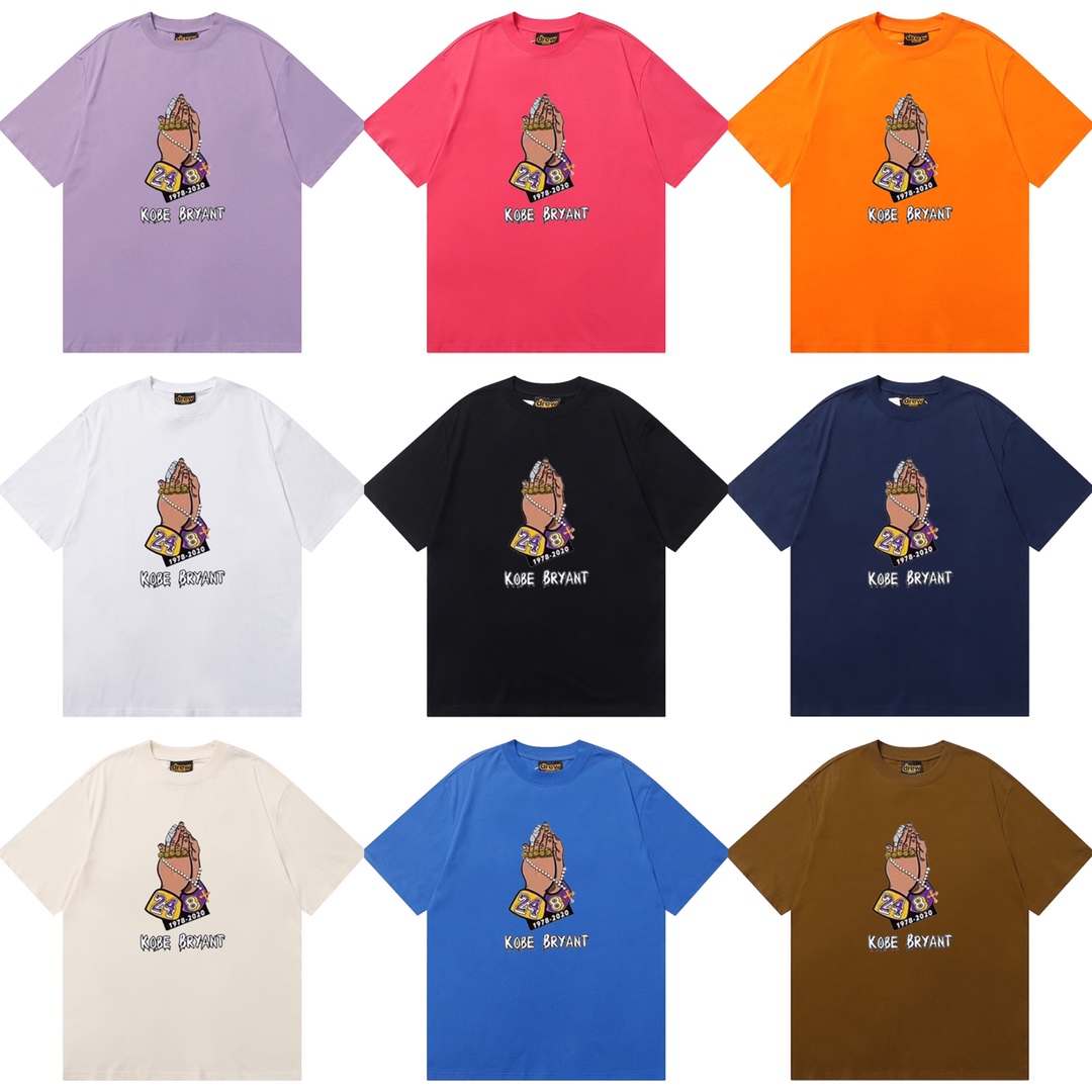 D025 9 colores 2023SS mismo estilo que Bieber, camiseta de algodón puro de corte holgado y estilo urbano con estampado …