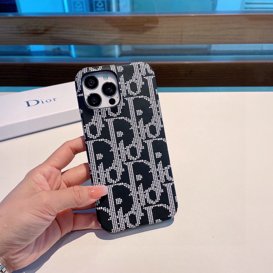 Dior Phone Case Calfskin Cowhide Fashion