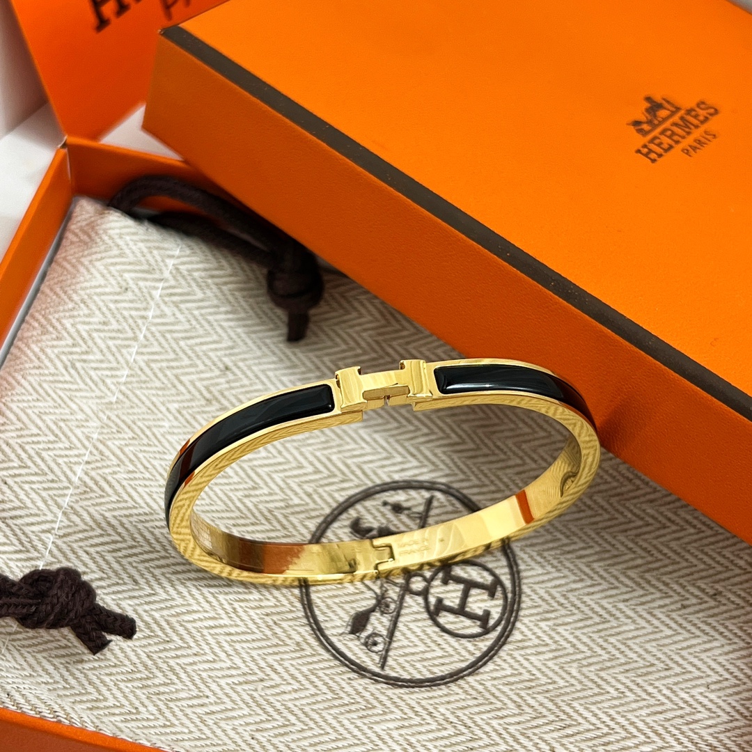 Hermes Jewelry Bracelet Gold Rose Yellow