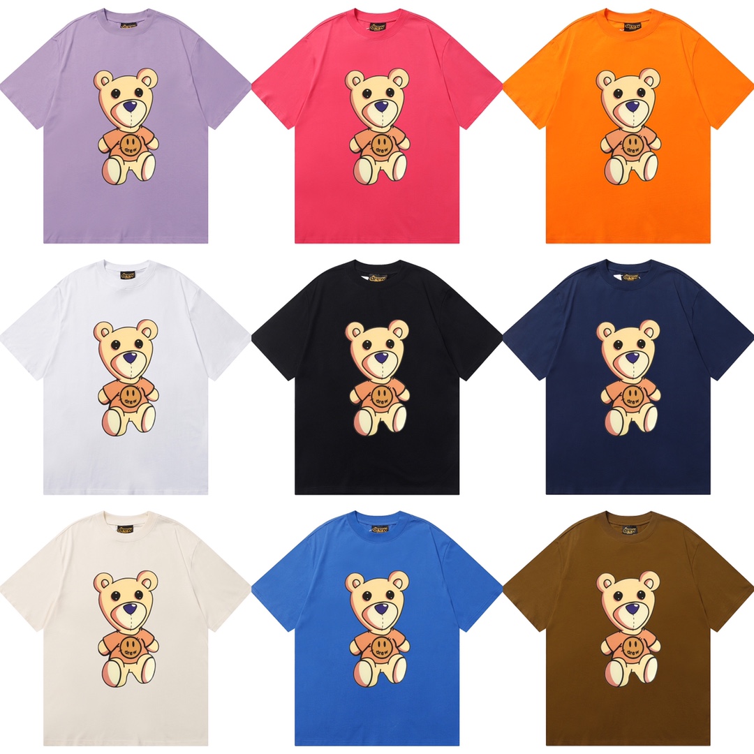 D032 9 colores 2023SS mismo estilo que Bieber, camiseta de algodón puro de corte holgado y estilo urbano con estampado …