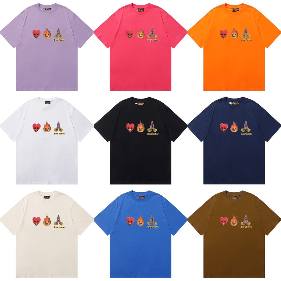 D035 9 colores 2023SS mismo estilo que Bieber, camiseta de algodón puro de corte holgado y estilo urbano con estampado …