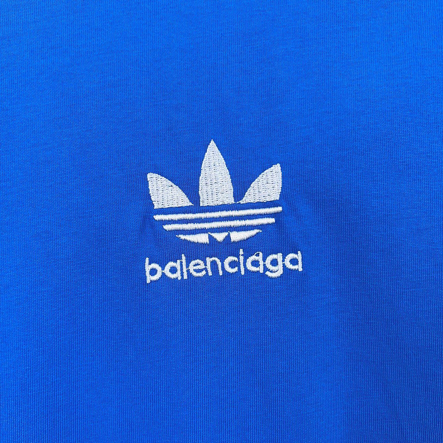 顶级版本大货挂拍图#巴黎联名Adidas经典刺绣Logo短袖#BALENCI*GA巴黎#面料采用240g