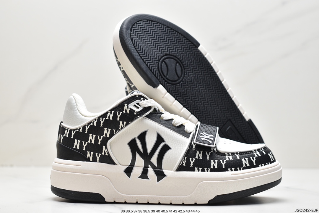 MLB Chunky Liner Senior Shoes Series NY Print New York Yankees Increased Thick Sole Versatile Casual Shoes 3ASXLM13N (C0002)