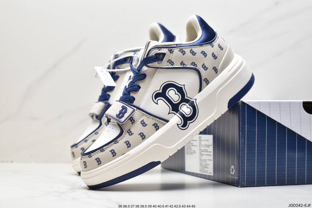 MLB Chunky Liner Senior Shoes Series NY Print New York Yankees Increased Thick Sole Versatile Casual Shoes 3ASXLM13N (C0002)