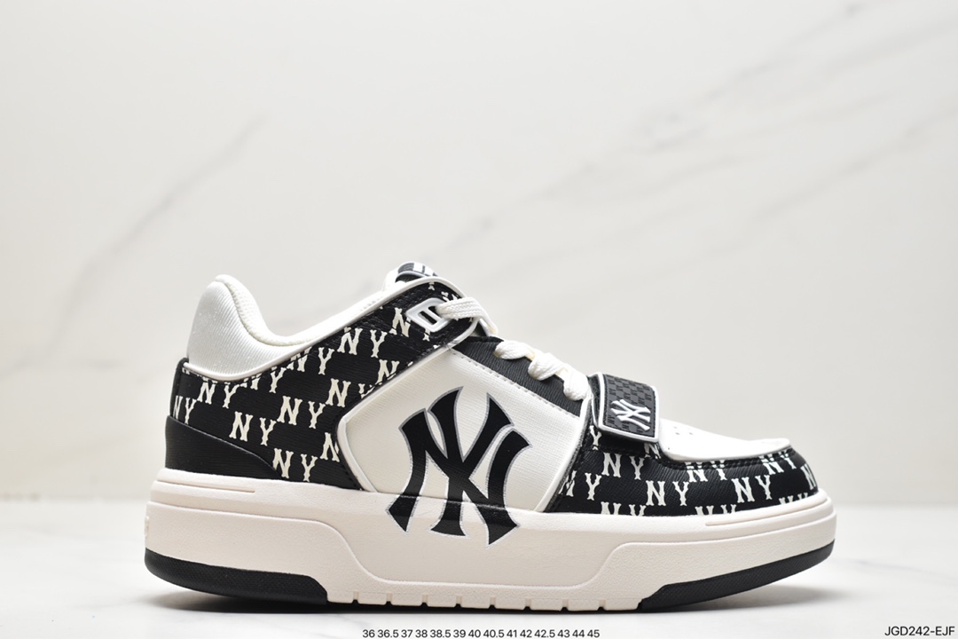 MLB Chunky Liner Senior Shoes Series NY Print New York Yankees Increased Thick Sole Versatile Casual Shoes 3ASXLM13N (C0002)