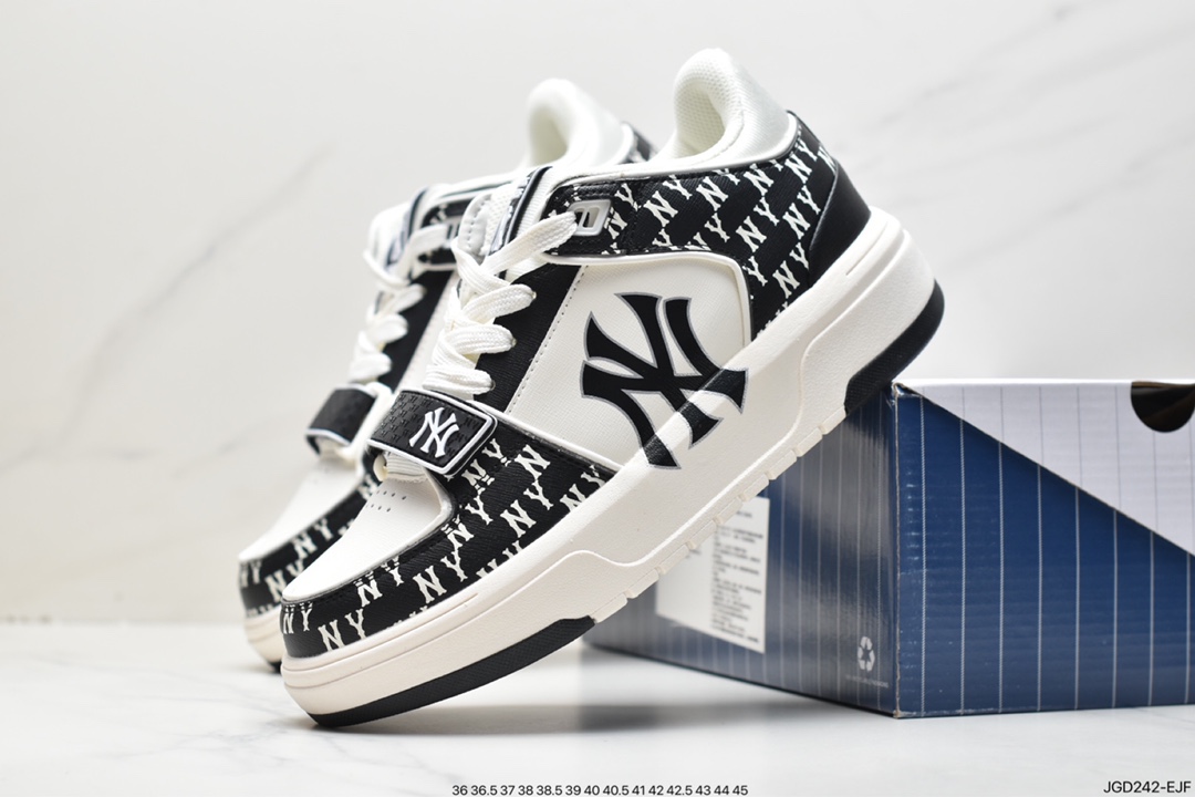 MLB Chunky Liner Senior Shoes Series NY Print New York Yankees Increased Thick Sole Versatile Casual Shoes 3ASXLM13N (C0002)