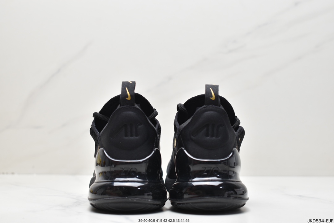 160 Air Max 270 React 纯黑泼墨 瑞亚赛车系列后半掌气垫百搭运动慢跑鞋 AH8050-202