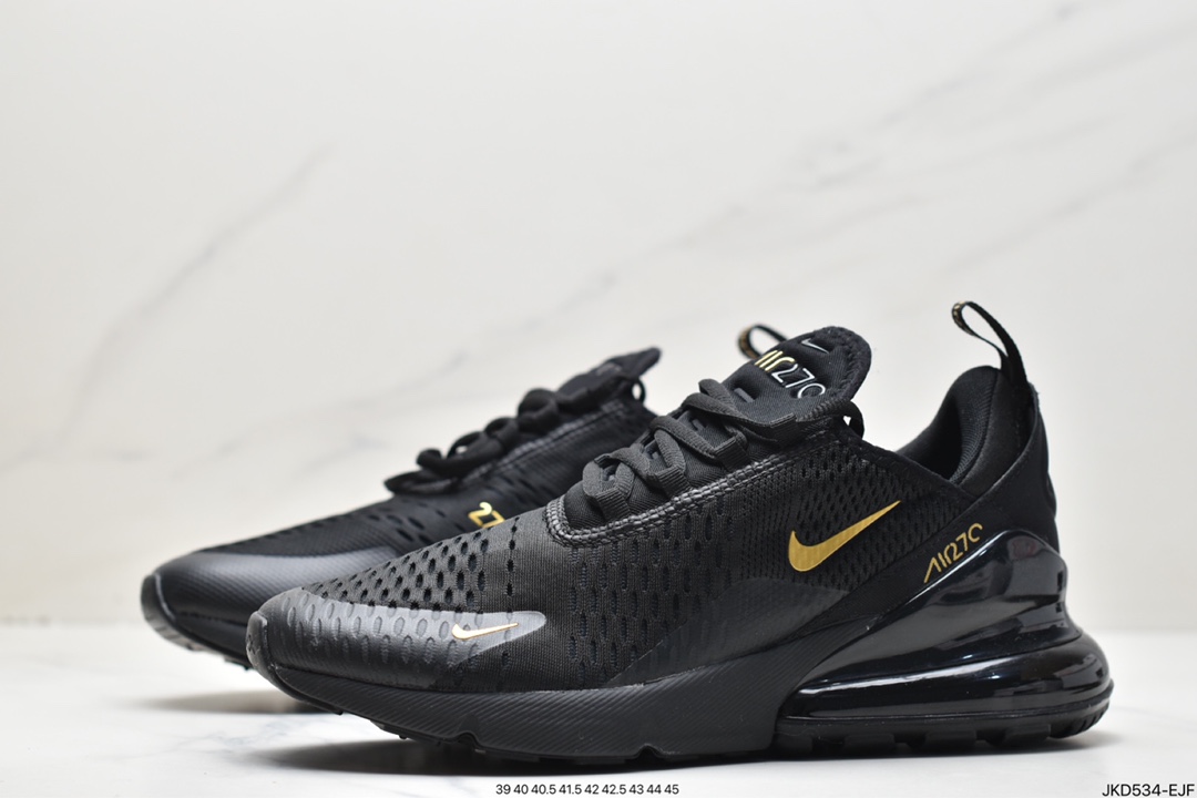160 Air Max 270 React 纯黑泼墨 瑞亚赛车系列后半掌气垫百搭运动慢跑鞋 AH8050-202