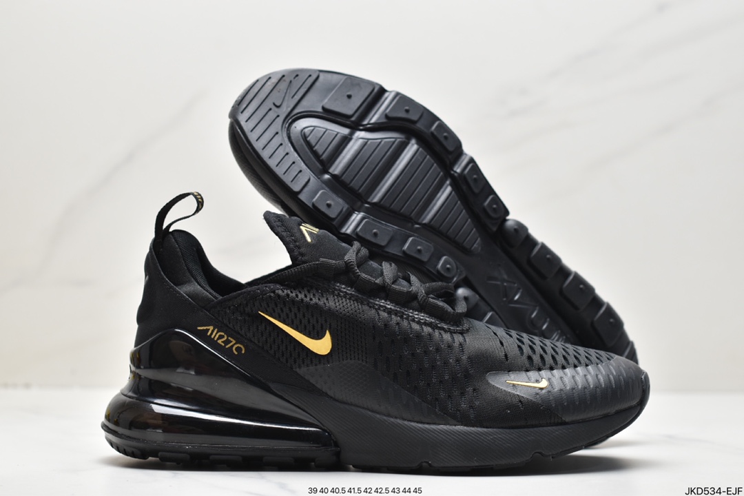 160 Air Max 270 React 纯黑泼墨 瑞亚赛车系列后半掌气垫百搭运动慢跑鞋 AH8050-202
