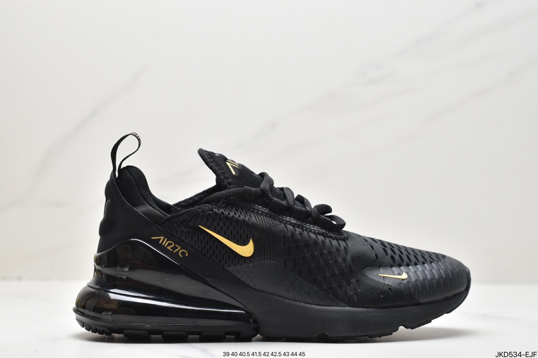 160 Air Max 270 React 纯黑泼墨 瑞亚赛车系列后半掌气垫百搭运动慢跑鞋 AH8050-202