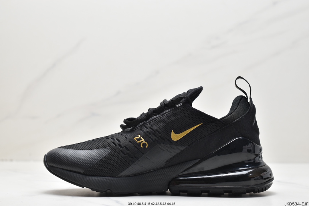 160 Air Max 270 React 纯黑泼墨 瑞亚赛车系列后半掌气垫百搭运动慢跑鞋 AH8050-202
